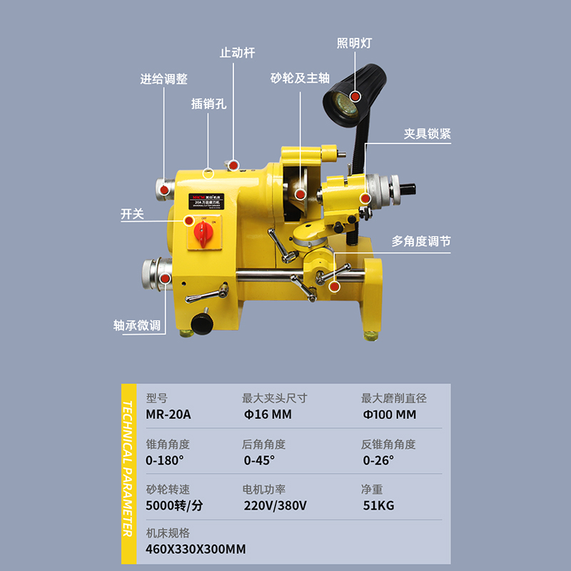 美日万能磨刀机神器车刀钻头铣刀雕刻刀U2全自动小型专用工具磨U3 - 图1