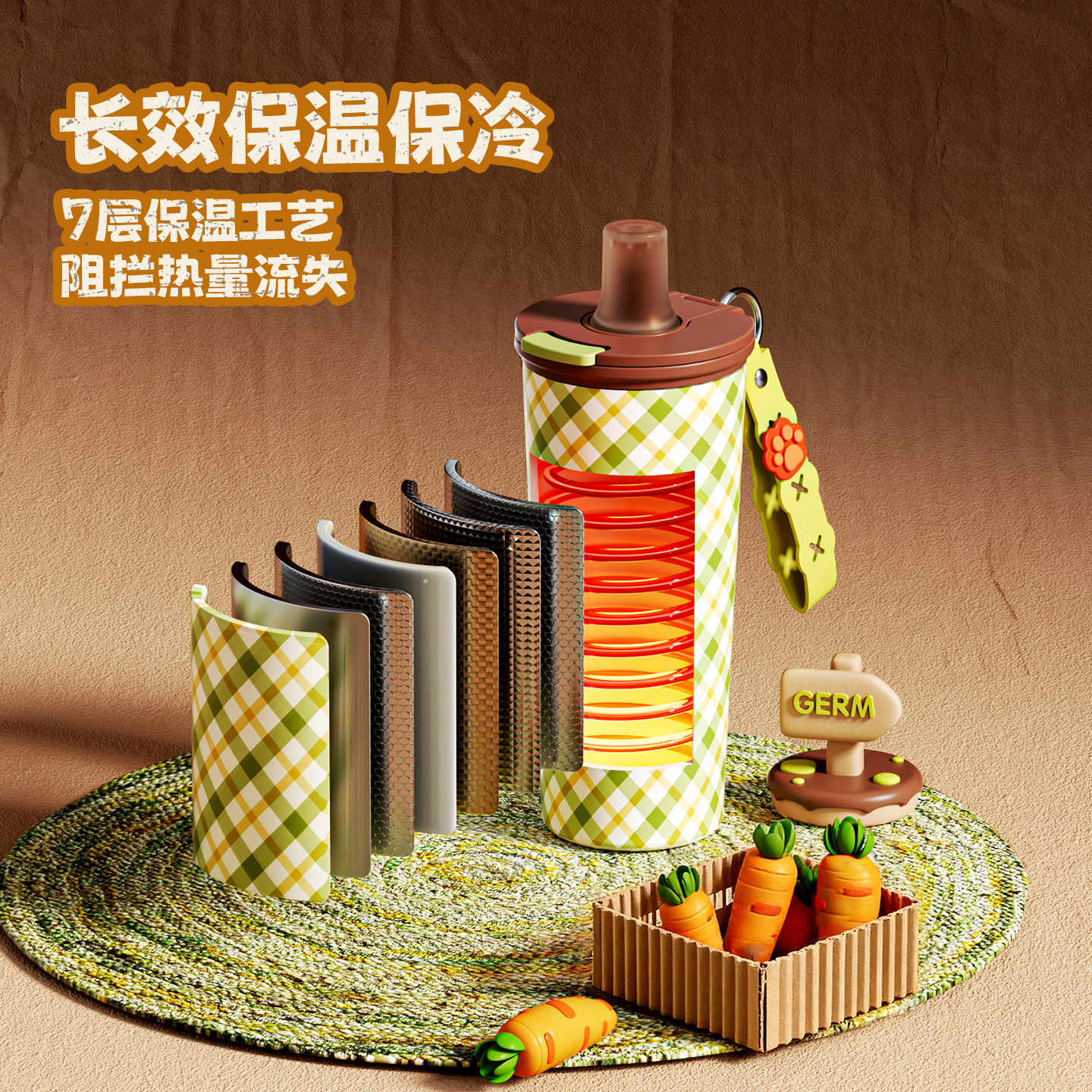 GERM疯狂动物城联名朱迪尼克儿童保温杯上学专用吸管水杯新年礼物,淘宝优惠券,粉丝福利购,淘宝优惠卷