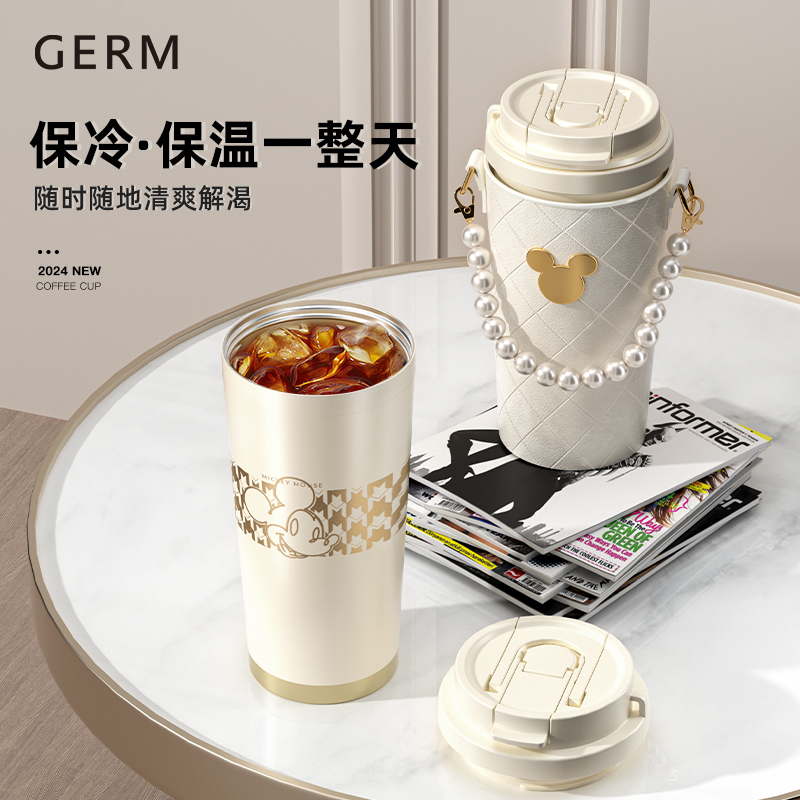 GERM迪士尼保温杯闺蜜生日节日礼物女生高颜值轻奢不锈钢咖啡杯子 - 图3