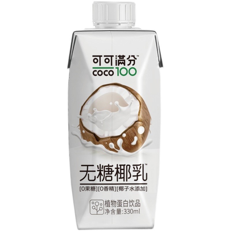 厚椰乳无糖可可满分椰子水无糖椰奶椰乳0果糖椰汁整箱330ml*12瓶-图3