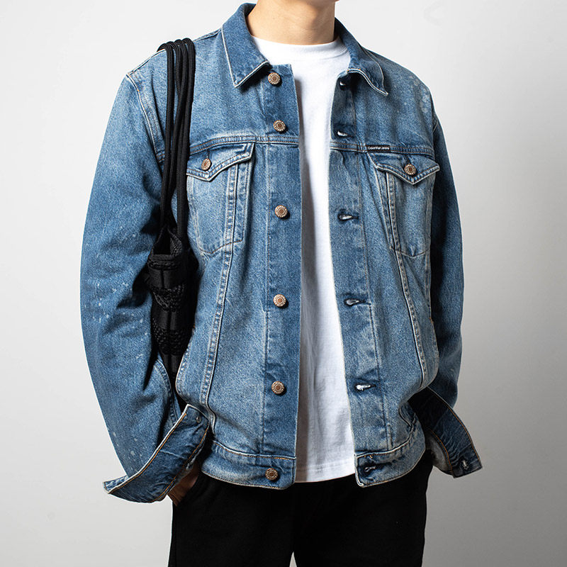 calvin klein牛仔男修身短款夹克 wango海外夹克