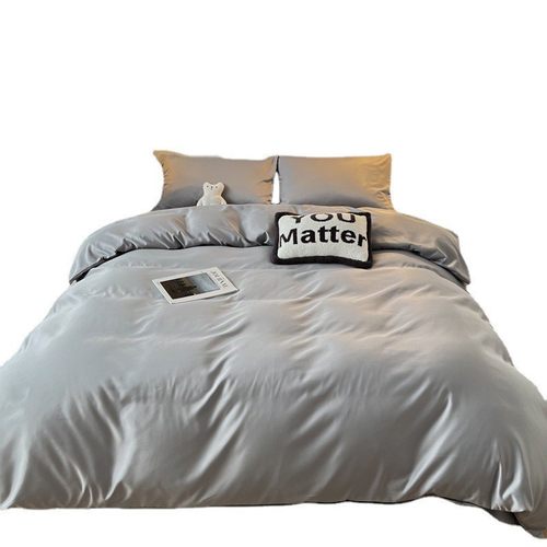 冰丝四件套学生宿舍床单夏季床笠轻奢简约被套高档床品2m被罩代发 - 图3