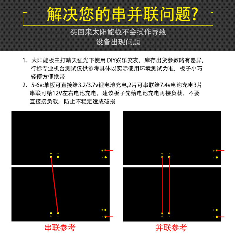 5V5.5V6V太阳能发电板diy用电池板充3.2V3.7V18650锂电池光伏板 - 图2