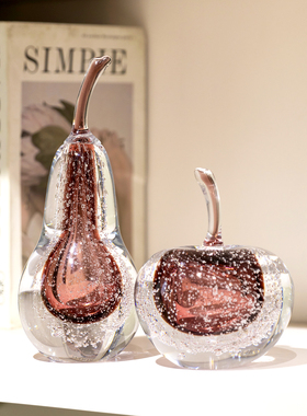 柏梵苹果与梨琉璃装饰艺术摆件