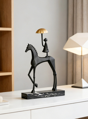 柏梵家居轻奢高档金属马摆设