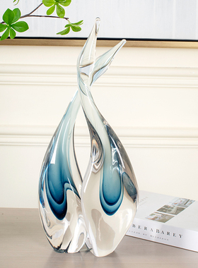 柏梵轻奢抽象琉璃大雁摆件