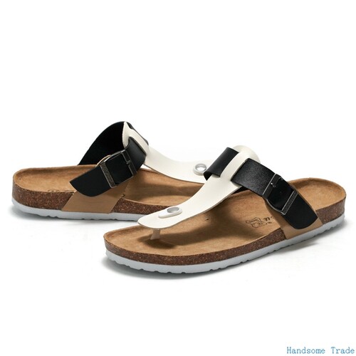 Men Flipflop Cork Slippers男拖鞋情侣Man slides Beach Sandals - 图1