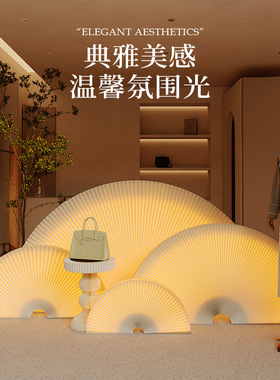 发光纸扇中式艺术喜庆装饰风琴扇