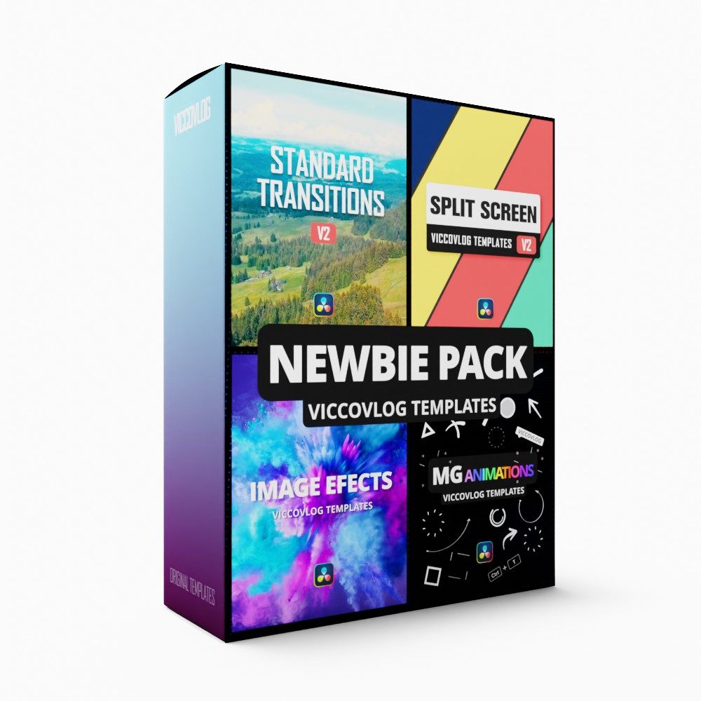 ViccoVlog 达芬奇 “萌新四件套” 模板套装 |分屏转场MG图像基础,淘宝优惠券,粉丝福利购,淘宝优惠卷
