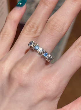 S925纯银满天星闪钻轻奢戒指女款