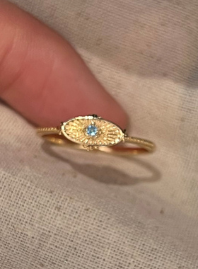 S925银中古蓝宝石星芒眼戒指2026