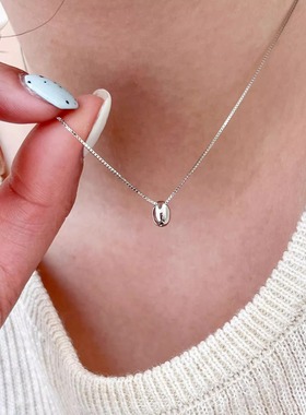 S925纯银冷淡风豆豆项链女高级感