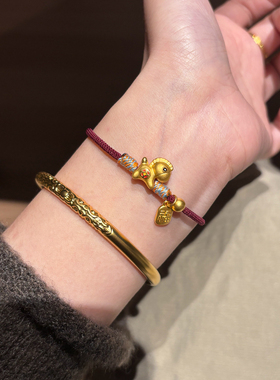 S925银马年本命年小金马福牌手链