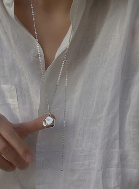 S925纯银磨砂锤纹水壶吊坠项链女