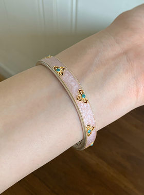 S925纯银新中式国风雕花手镯轻奢