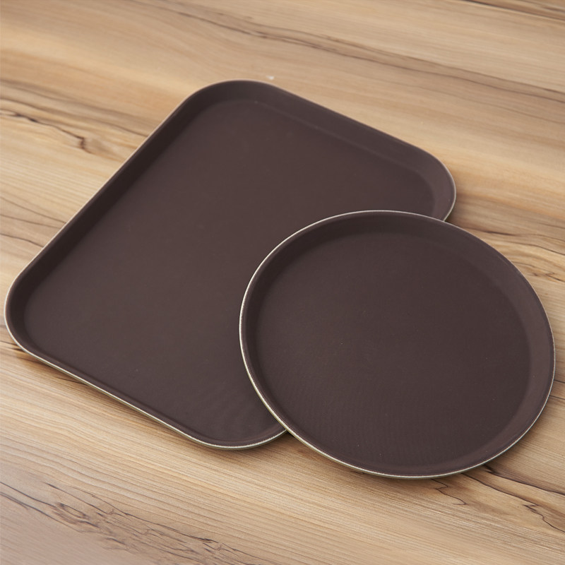 端菜托盘大号餐厅防滑家用放茶杯特大塑料圆形拖盘北欧酒店茶水盘