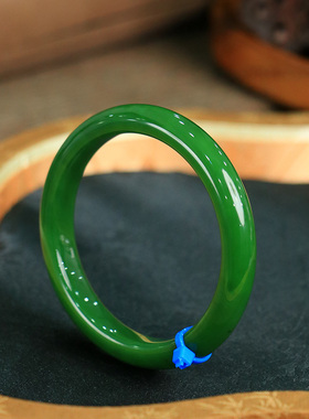 昆玉谣和田玉碧玉手镯菠菜绿女款送女友妈妈内径56.5cm