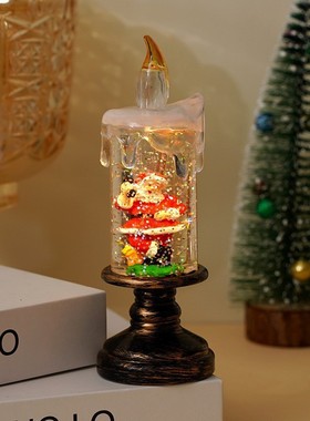 圣诞树小夜灯圣诞节蜡烛水晶灯飘雪灯圣诞节礼物实用送女朋友男生