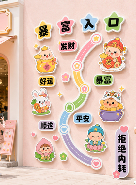 【网红打卡餐饮店装饰】暴富贴画