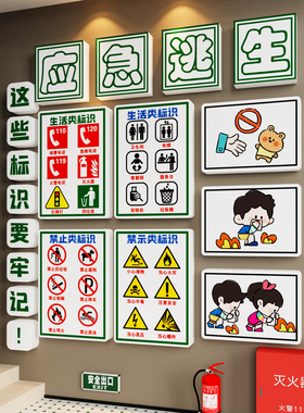 【消防安全标识墙贴】幼儿园环创