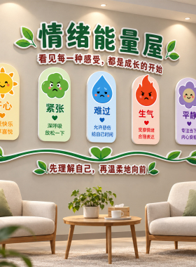 【心理室装饰】心灵驿站文化墙贴