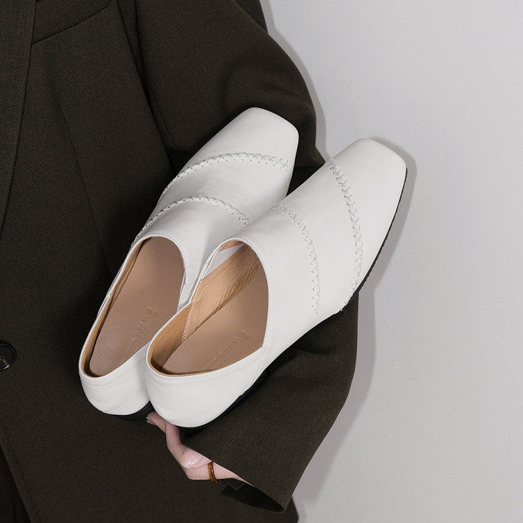 方头粗跟TPR(牛筋）胶粘工艺头层猪皮深口单鞋,淘宝优惠券,粉丝福利购,淘宝优惠卷