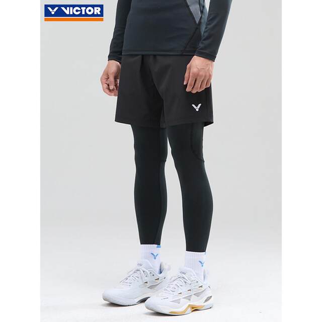 VICTOR victory badminton uniform Victor men's and women's knitted tight long-sleeved T-55105 trousers P-55808