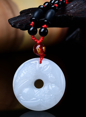 易开明光居金蟾拜象吊坠和田玉平安扣2026马年属龙男女吉祥佩戴物