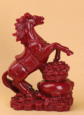 朱砂马摆件天然紫金砂马上发财八卦桌玄关居家摆设工艺品招财新款