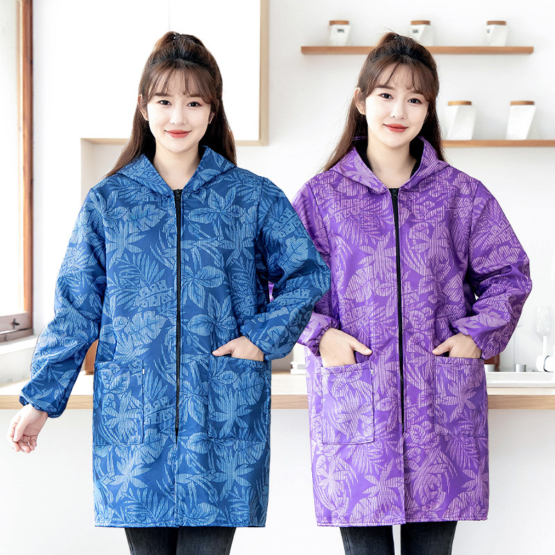 加绒加厚女围裙新款罩衣大人家用厨房防水防油外套保暖工作服冬季,淘宝优惠券,粉丝福利购,淘宝优惠卷