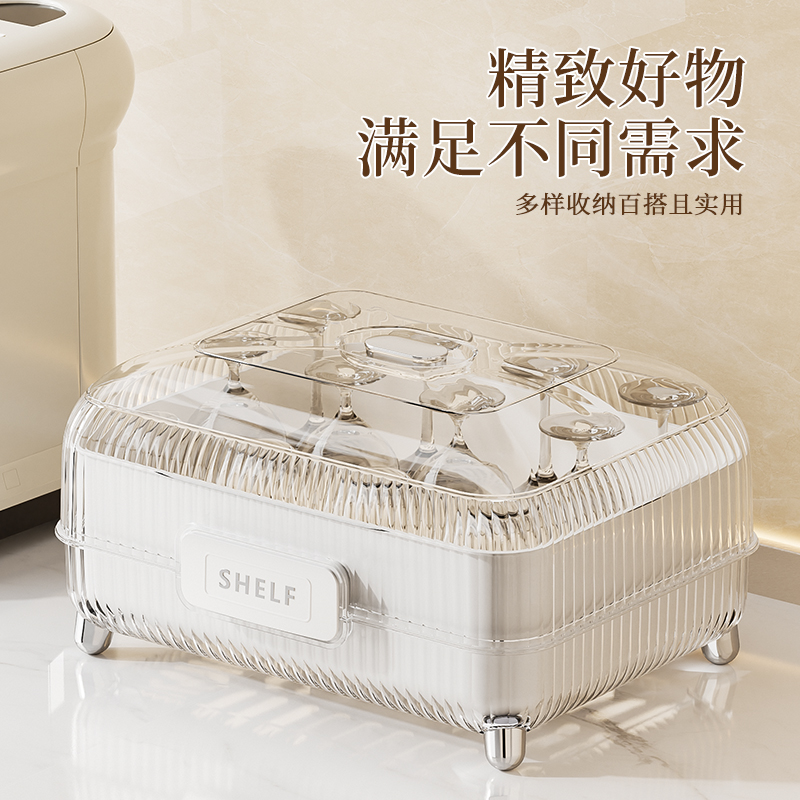 碗筷收纳盒密封防潮碗架碗柜箱沥水碗盘架厨房用品大全装餐具神器 - 图2