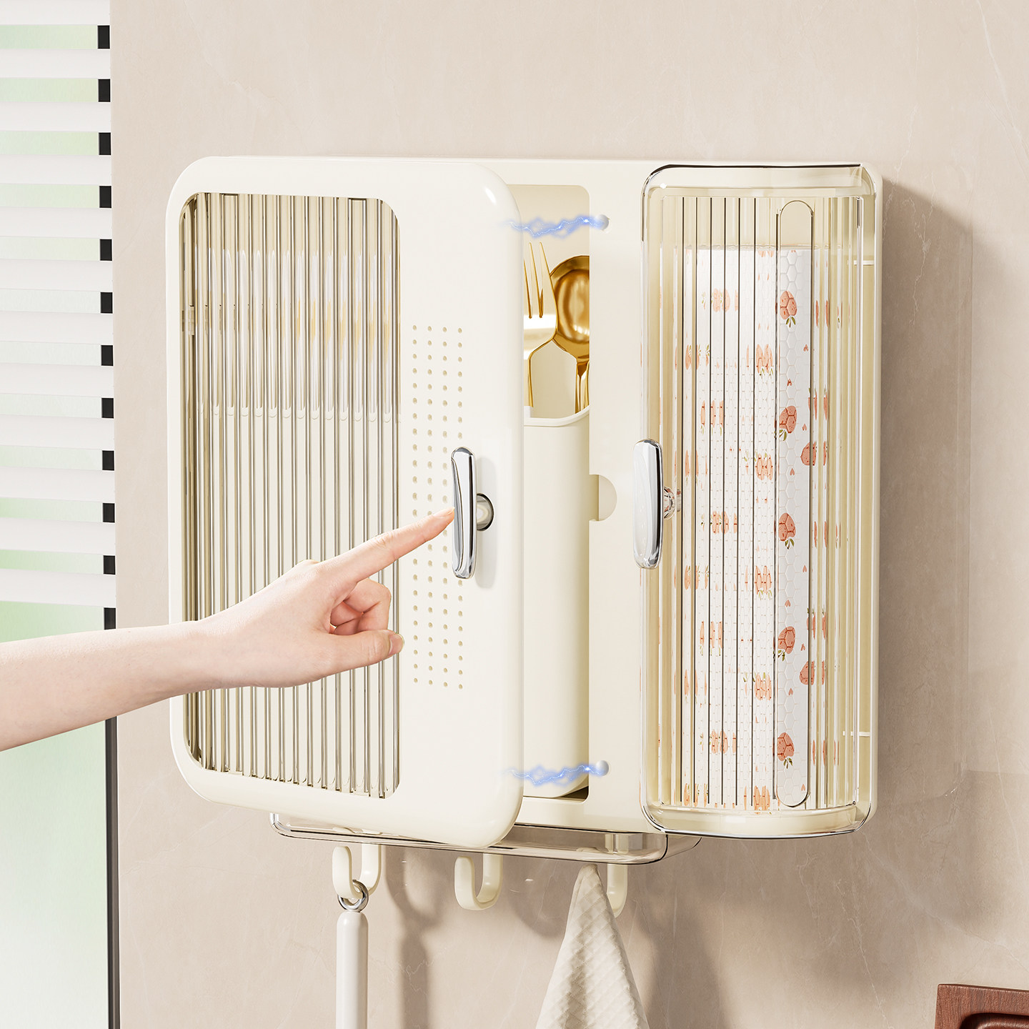 High-end new chopstick storage box kitchen wall-mounted household chopstick tube quick spoon storage rack chopstick basket chopstick cage