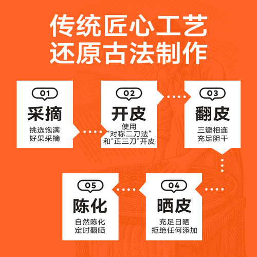宜样新会天马陈皮5年10年30年/大红送礼泡茶广东特产 - 图3