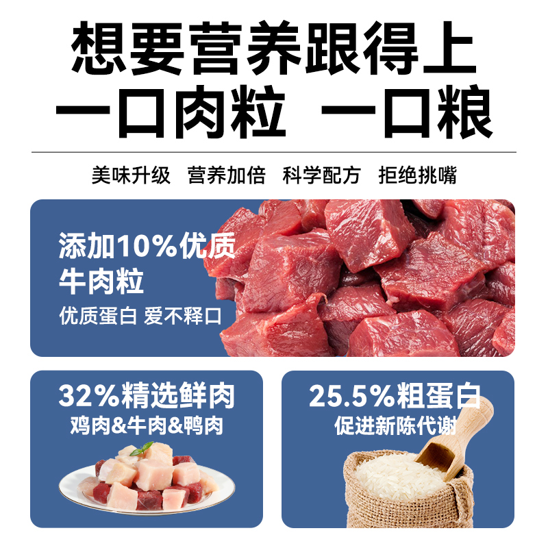 20kg肉粒双拼通用型金毛力狼狗粮 力狼犬主粮