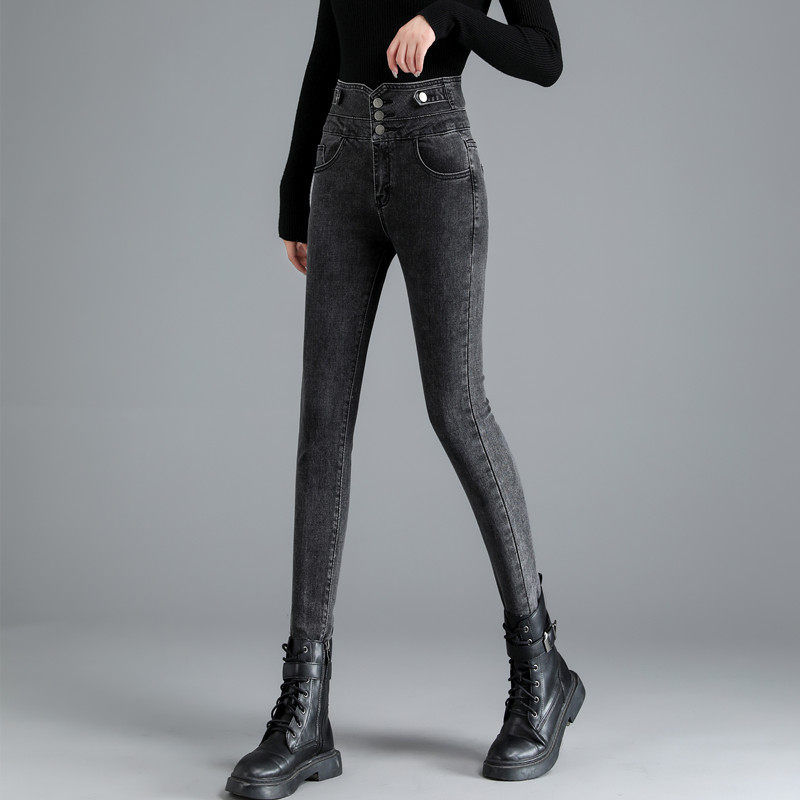 高腰2020年秋冬季新款修身牛仔裤 奥宝莎牛仔裤