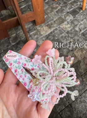【实拍】韩国订单系列好看的碎花花朵猫咪发夹精致小众设计感发饰
