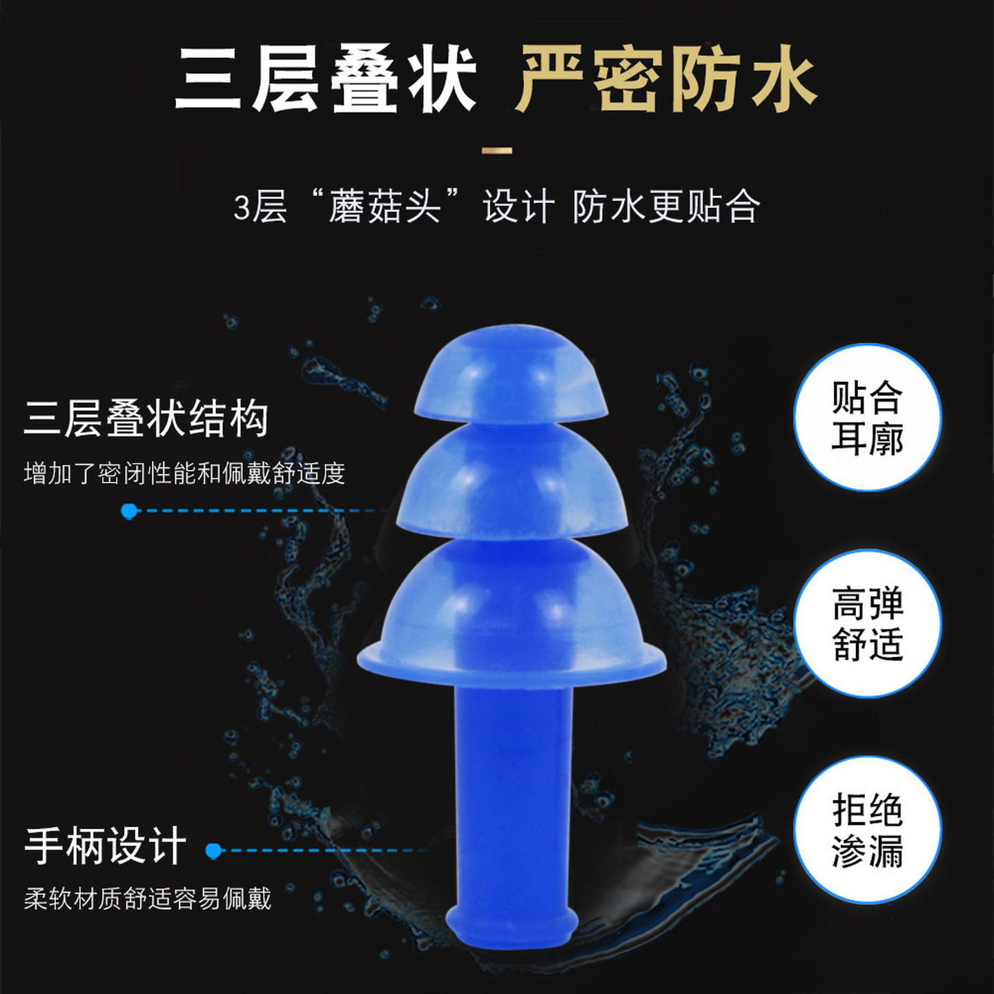 游泳硅胶鼻夹耳塞套装舒适护鼻子专业用防滑成人儿童防水防呛鼻塞 - 图2