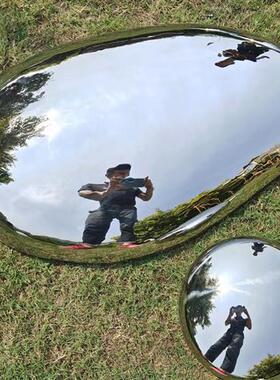 不锈钢鹅卵石头雕塑镜面水滴水池景观墙面室内户外售楼处落地摆件