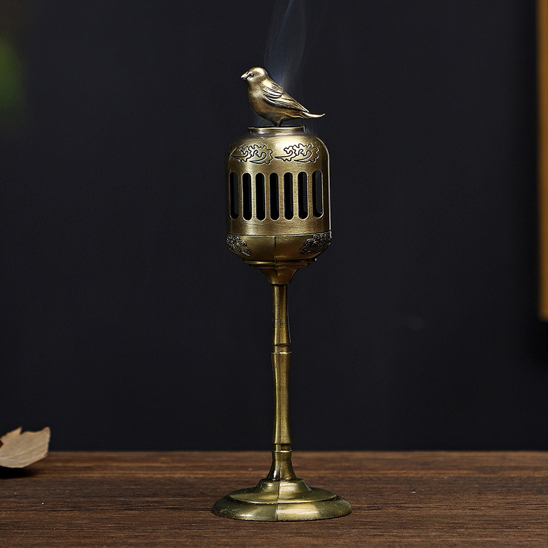 金鹊宫灯炉合金创意复古香薰炉小祥云檀香炉香道摆件无粘粉香熏炉,淘宝优惠券,粉丝福利购,淘宝优惠卷