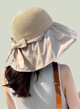 夏季黑胶大檐防晒帽女