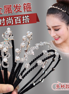 金属发箍女款高颅顶珍珠发卡女