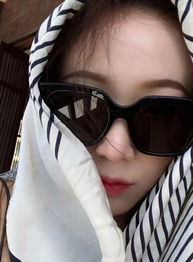 方形灰粉色墨镜女高级感ins防晒网红新款太阳眼镜潮大框显瘦