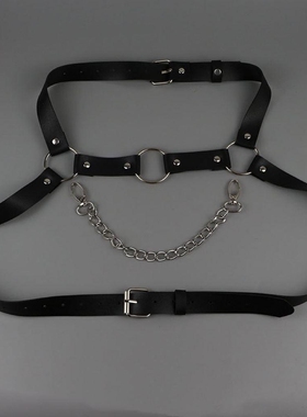 胸链性感男士背带脖带身体链朋克风束腰肩带胸带制服衬衣腰带配饰