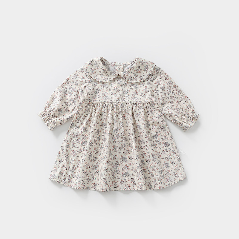 cutebunny2024春装新款女宝宝纯棉娃娃领连衣裙儿童碎花公主裙子,淘宝优惠券,粉丝福利购,淘宝优惠卷