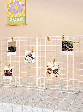 网格展示架幼儿园美工区底座作品环创架子摆摊照片挂架片饰品铁丝