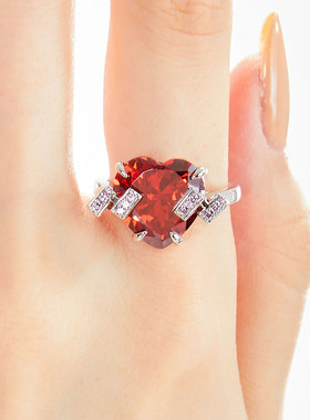 明星同款微醺爱心脸红戒指可爱