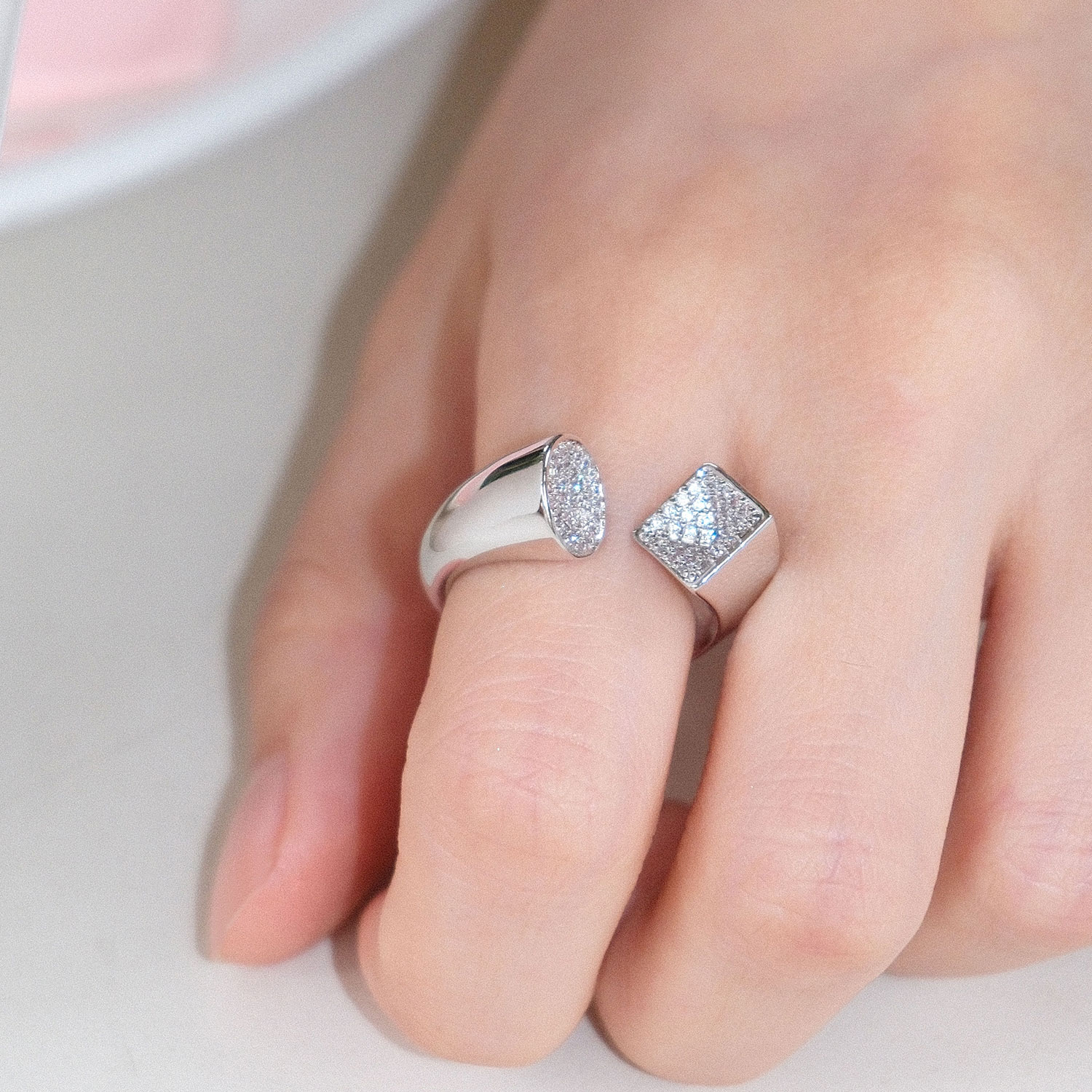 Triple tipsy triple tipsy arc ring & necklace two-wear style high intelligence ring original design