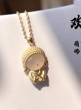 古丽S925纯银吊坠无面佛项链女可爱玉面小佛2025新款高级感锁骨链