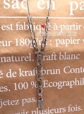 几何图形锆石超闪时尚风毛衣链