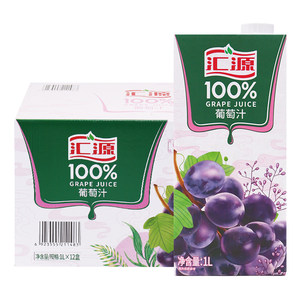汇源果汁1L*12盒橙汁苹果汁葡萄汁桃汁果蔬汁200ml*24盒整箱饮料